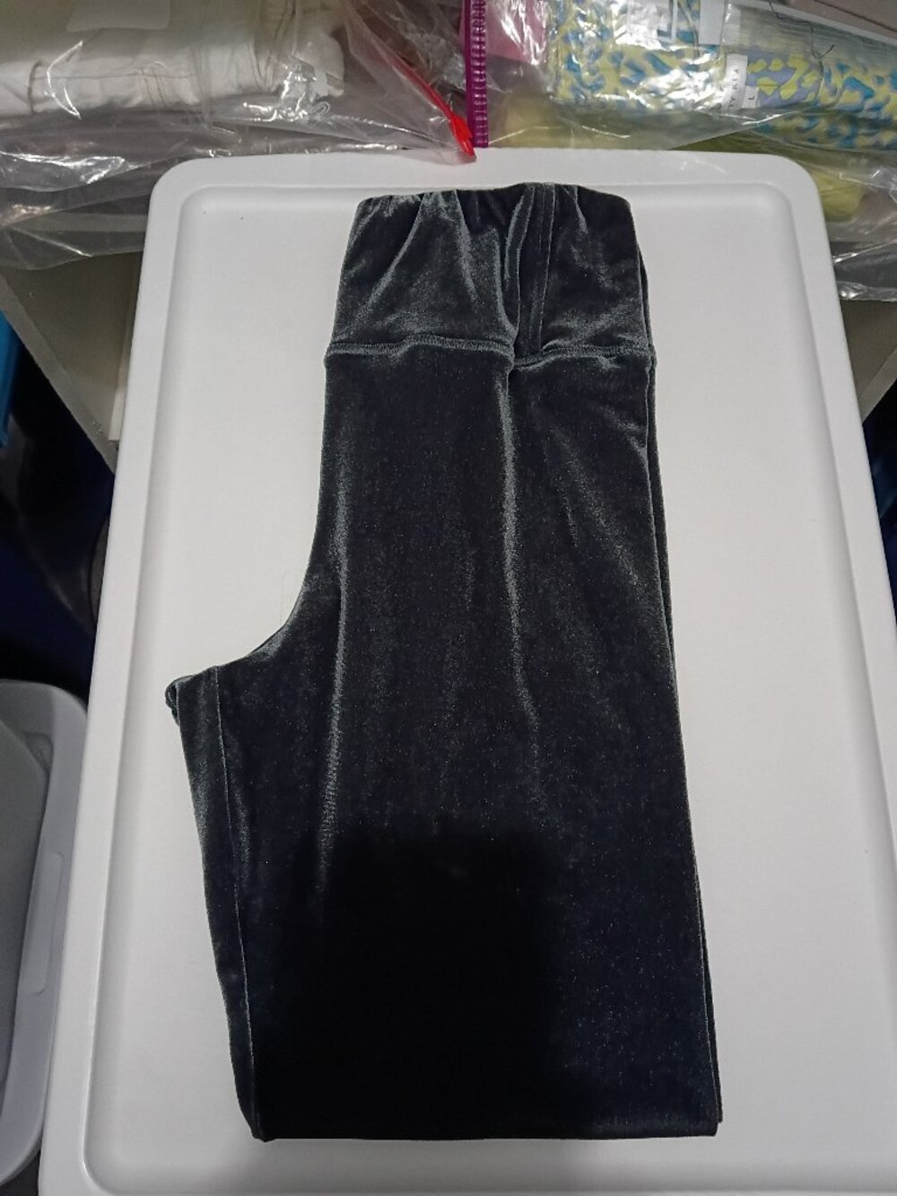 ALL SAINTS cora velvet leggings in dark gray (L)